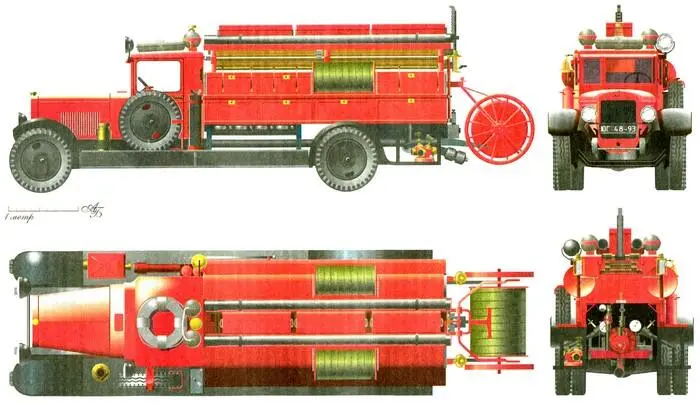 ТЕХНИЧЕСКИЕ ХАРАКТЕРИСТИКИ ПОЖАРНОГО АВТОМОБИЛЯ ПМЗ1 Длина с задней катушкой - фото 5