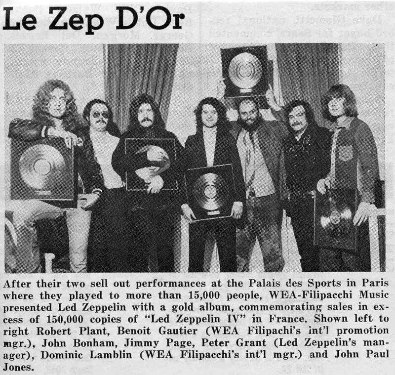 Золотые диски Led Zeppelin фото журнала Billboard 1973 г Архивы - фото 58