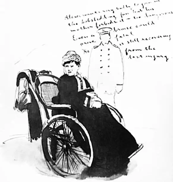 Цесаревич Алексей в кресле на велосипедных колесах Зима 191213 гг Царское - фото 223