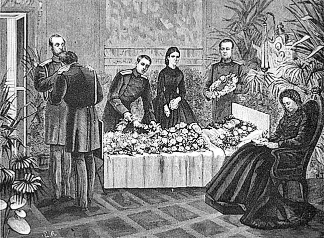 После кончины цесаревича Николая Александровича в Ницце 12 апреля 1865 г - фото 255