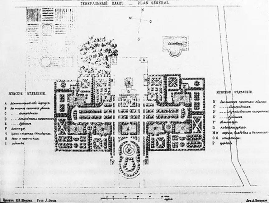 План дома призрения душевнобольных на Удельной 1871 г Решение наследника об - фото 400