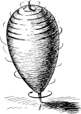 Рис 5 Положение быстро вращающегося волчка Попытаемся свалить вращающийся - фото 7