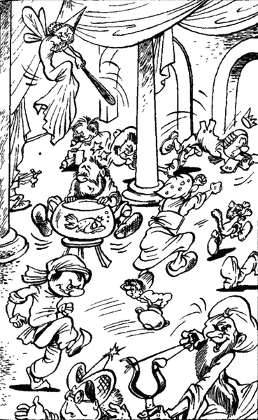 Буратино подошел к Илье Муромцу и изо всей силы ударил его золотым ключиком по - фото 18