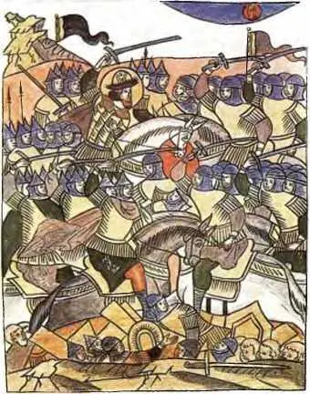 Битва на льду Чудского озера Миниатюра из Лицевого летописного свода XVI в - фото 64