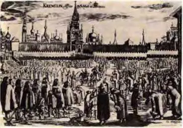 Красная площадь и Кремль Москвы Гравюра из книги путешественника А Олеария - фото 125