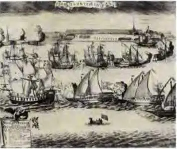 Пленные шведские фрегаты в Неве 1720 г Гравюра А Зубова XVIII в В начале - фото 209
