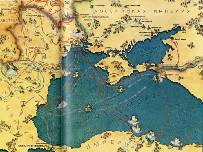 Русскотурецкая война 178717911 гг Даже при беглом взгляде на карту видно - фото 220