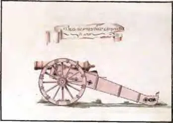 Единорог полупудовый Старинная акварель Русские артиллеристы Старинная - фото 230