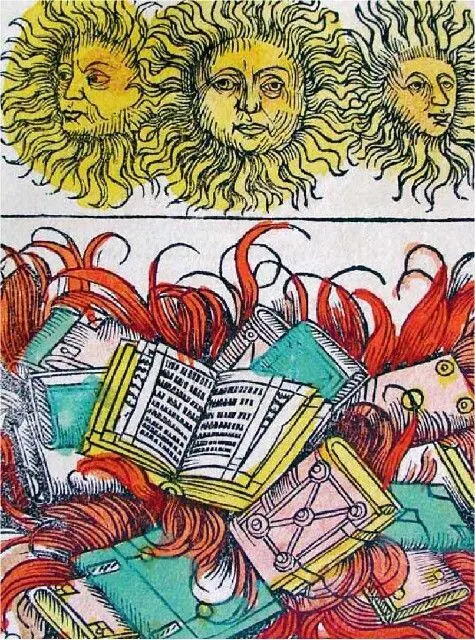 Сжигание книг Нюрнберг Лист из летописи Нюренбергской хроники 1493 года - фото 116