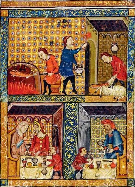 Иудейская религиозная книга 14 века Испанская Аггада Хотя Нам было известно - фото 130
