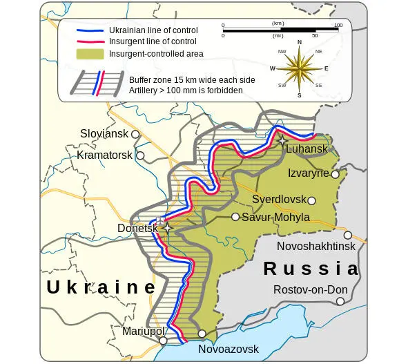 Карта линии разграничения и буферной зоны согласно Минскому соглашению После - фото 1