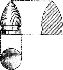 Рис 61 Пуля цилиндрострельчатой формы к штуцеру Тувенена Благодаря такой - фото 62