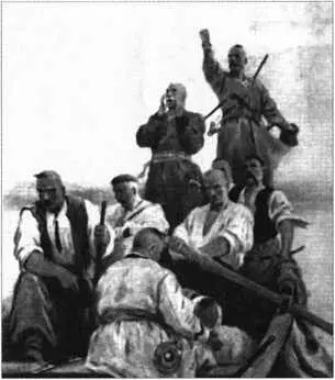 Казаки в море Рисунок Н Дерегуса Запорожец в засаде Рисунок И Павленко - фото 87