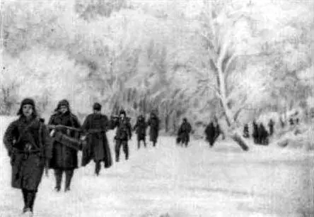 Зимний переход Партизанский лагерь зимой 1944 г В зале партизанского - фото 37