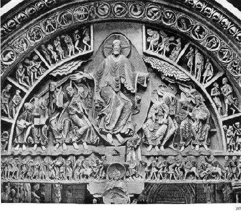 187 Тимпан портала Нач 12 в Церковь в Везлэ Бургундия Франция 188 - фото 235