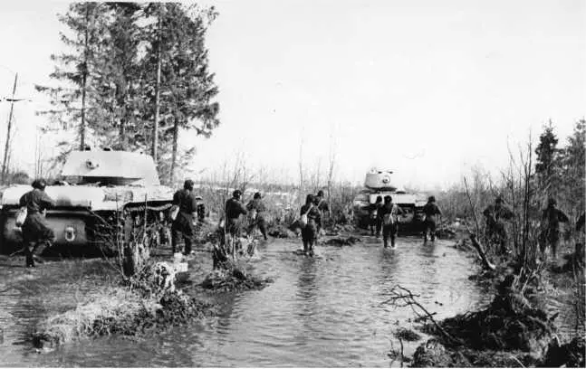 Отработка взаимодействия пехоты и танков Ленинградский фронт весна 1944 года - фото 180