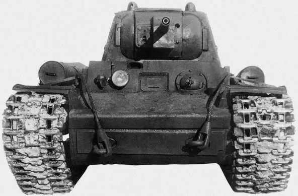 Первый образец огнеметного танка КВ8 вид спереди Челябинск декабрь 1941 - фото 170
