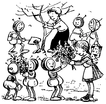 В школьном саду ребята и марсиане посадили яблоньку дружбы и завели вокруг неё - фото 28