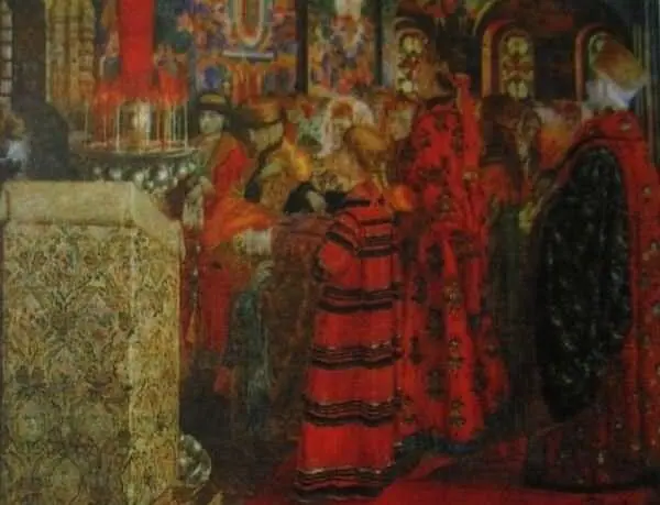 А Рябушкин Русские женщины XVII столетия в церкви 1899 Еще один - фото 52