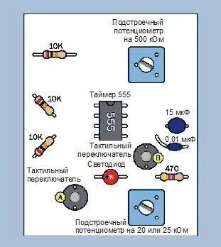 Рис 413 Номиналы компонентов установки для исследования таймера Возьмите - фото 295