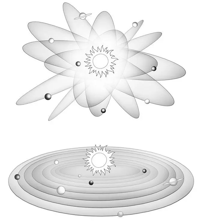 Планеты наверное могли бы вращаться вокруг Солнца так как показано на первом - фото 10