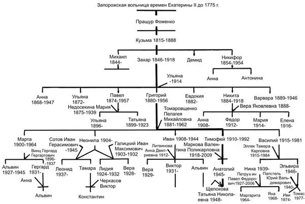 Рис 11 Род Т Г Фоменко краткая схема Составлена Т Г Фоменко Рис - фото 1