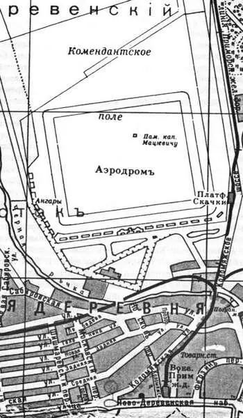 Аэродром на Комендантском поле на карте Петербурга 1914 г Открытие аэродрома - фото 65