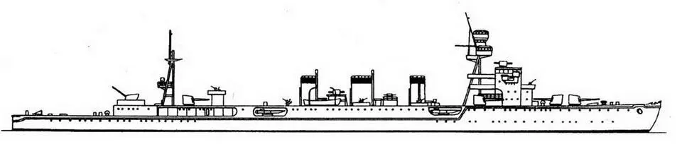 Легкий крейсер Нагара 1943 г Наружный вид Легкий крейсер Нагара - фото 103