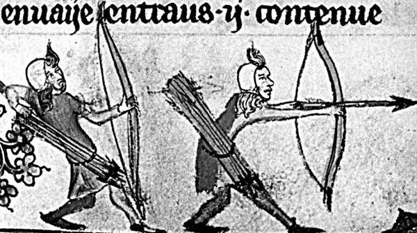Английские лучники Миниатюра из рукописи XIV в Английские стрелки во время - фото 99