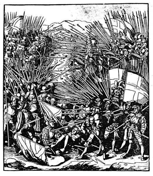 Битва XVI в Гравюра А Дюрера 1515 г На первом плане два сражающихся отряда - фото 167
