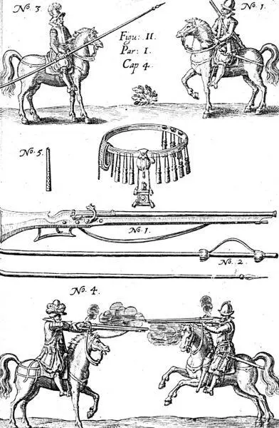 На этой иллюстрации из книги Иоганна Якоби Валльгаузена Kriegskunst zu - фото 213