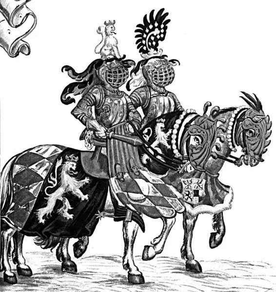 На миниатюрах из турнирной книги Иеремии Шемельса фон Аугсбурга 1598 г - фото 236