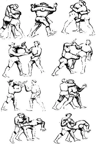 На этих иллюстрациях из манускрипта Flos Duellatorum in Armis Фиори де - фото 319