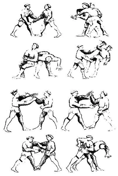 На этих иллюстрациях из манускрипта Flos Duellatorum in Armis Фиори де - фото 320