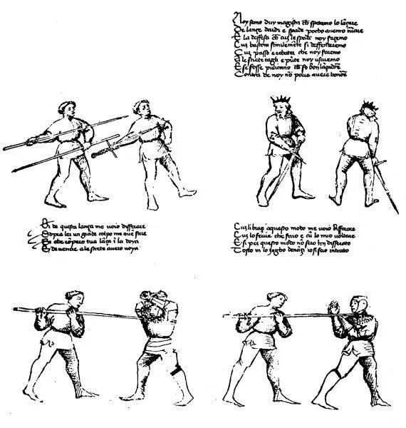 На этой иллюстрации из манускрипта Flos Duellatorum in Armis Фиори де Либери - фото 322