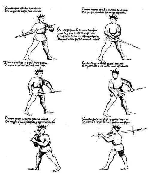 На этих иллюстрациях из манускрипта Flos Duellatorum in Armis Фиори де - фото 323