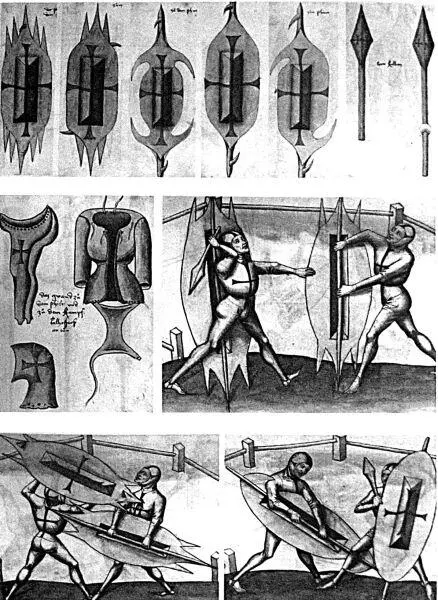 Иллюстрации из манускрипта Ганса Талхоффера Alte Armatur und Ringkunst MS - фото 366