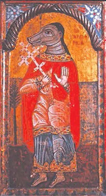 Рис 9 Святой мученик Христофор Византийская икона ХІІІ века На фреске - фото 52