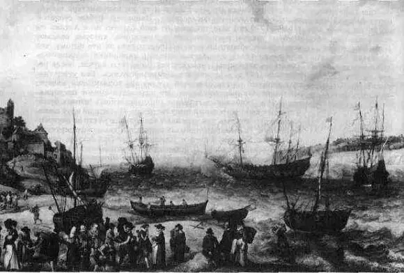 Отплытие остиндского корабля East Indiaman около 1620 г Картина Адама - фото 120