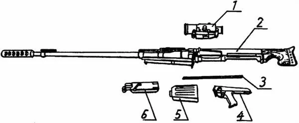 Рис 13 Состав винтовки 1 оптический прицел 2 коробка ствольная 3 - фото 3