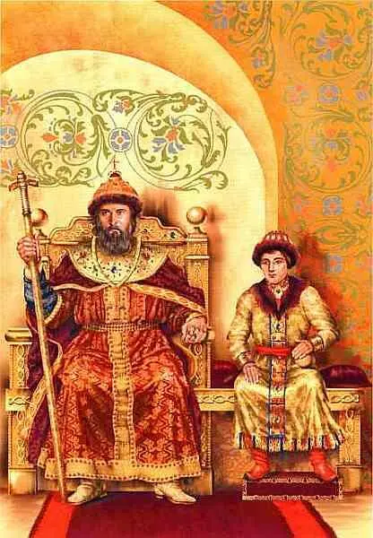 Василий II и сын его Иван Иван III старинная гравюра Возник при Иване и - фото 72