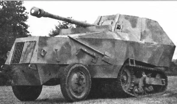 Боевые машины на базе артиллерийского тягача Somua S307f 75мм самоходная - фото 87