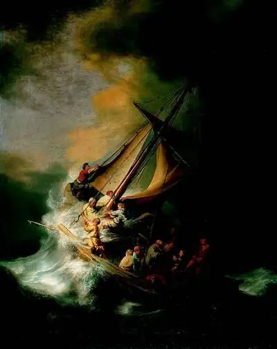 Рембрандт ван Рейн Христос усмиряющий бурю на море Галилейском 1633 Холст - фото 193