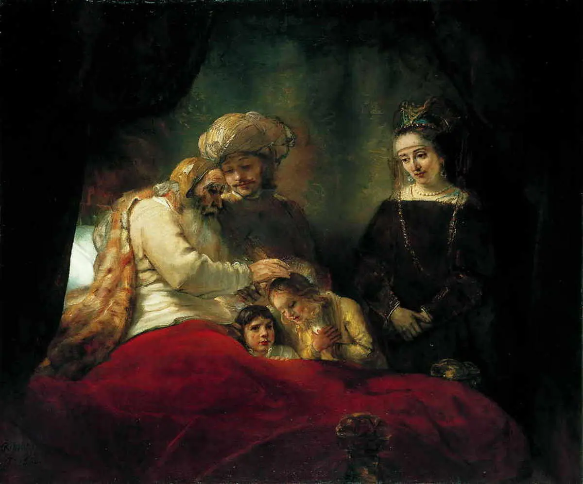 Рембрандт ван Рейн Иаков благословляющий сыновей Иосифа Ок 1656 Холст - фото 323