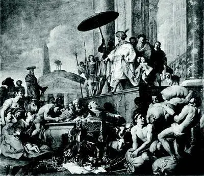 Николас ван Хелт Стокаде Иосиф раздающий хлеб в Египте 1656 Холст масло - фото 336