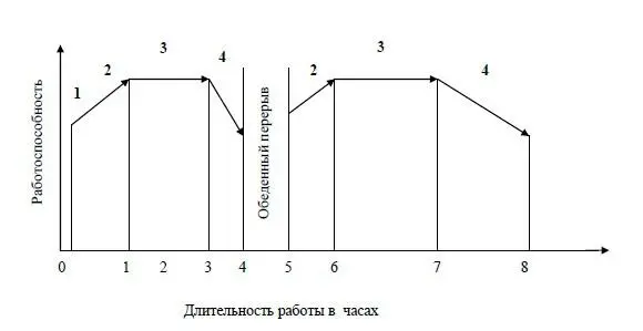 Рис 3 Динамика работоспособности 1 Предрабочее состояние фаза мобилизации - фото 4