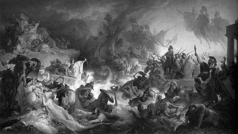 В фон Каульбах Битва при Саламине 1868 г 49 Сойдясь у Саламина вожди от - фото 166