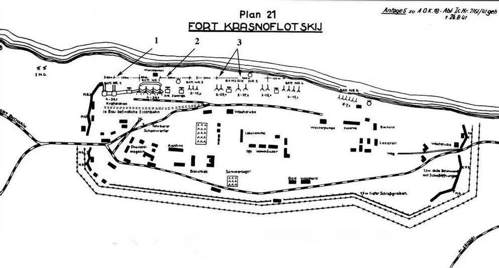 Схема форта Красная горка по данным немецкой разведки NARA Т 312 R 1577 - фото 2