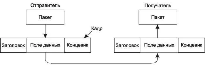 Рис 31 Соотношение между пакетами и кадрами Хотя эта глава и посвящена - фото 103