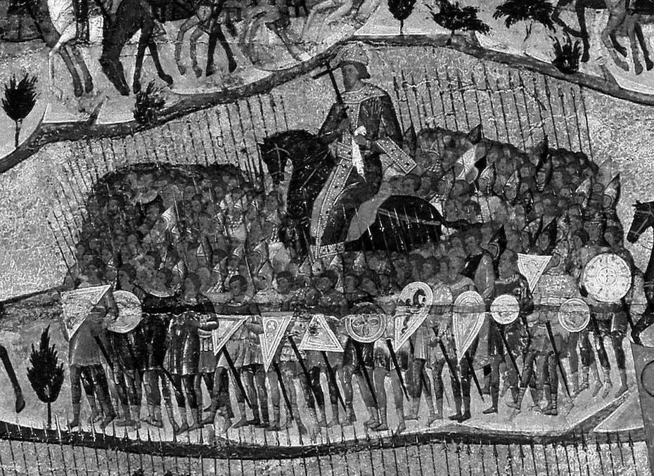 Царь Иван Грозный с воинством Деталь иконы Церковь воинствуюшая XVI в Речь - фото 13